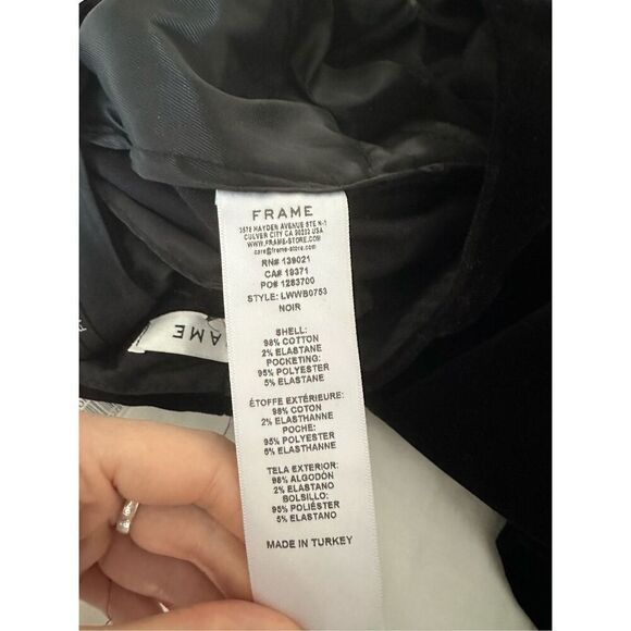 NWT Frame Sheen Noir Mini Boot Velvet Trousers Size 2 - Picture 12 of 13